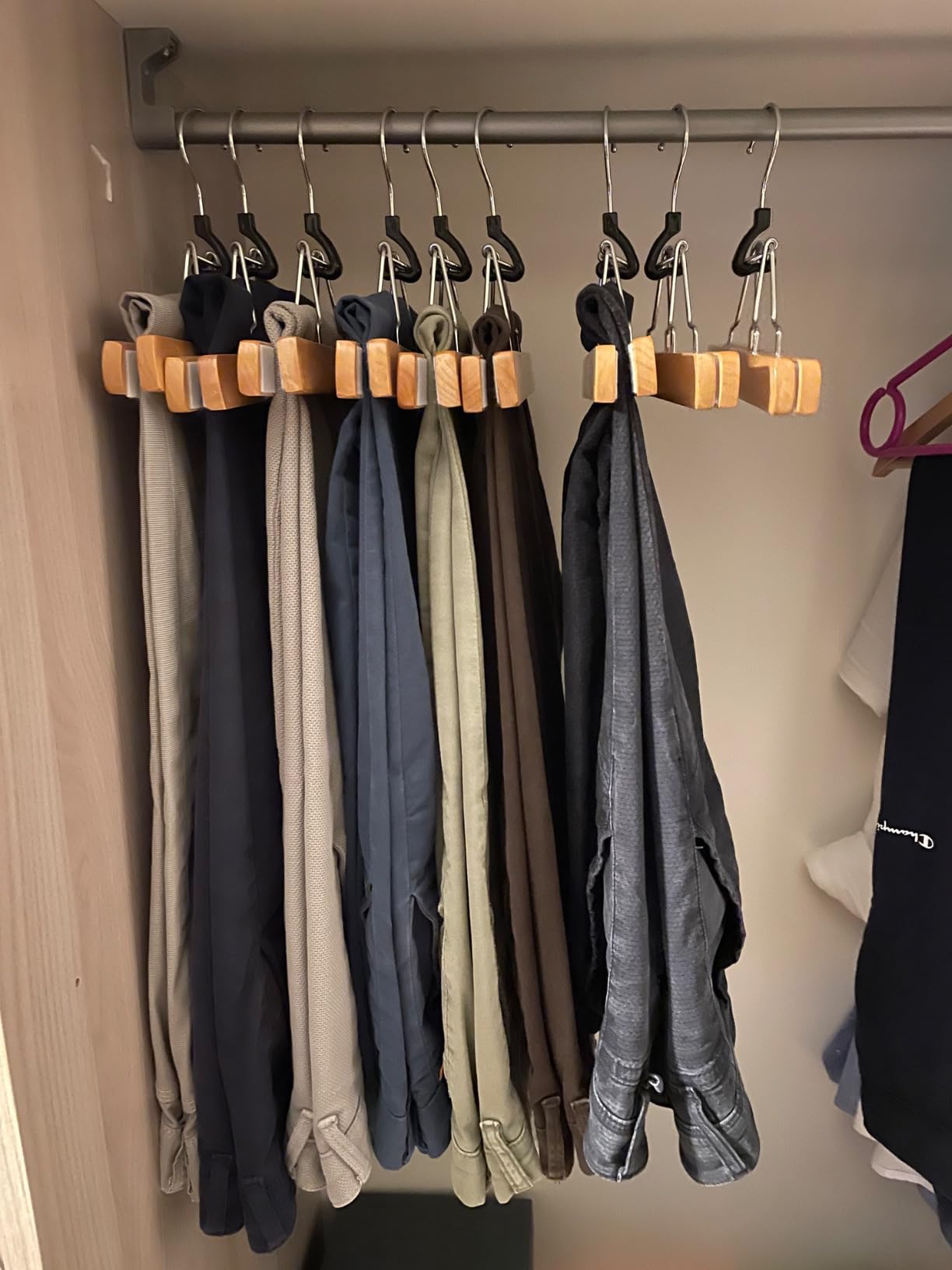 Songmics CRW007-12 grucce pantaloni legno 12 pezzi 25 cm