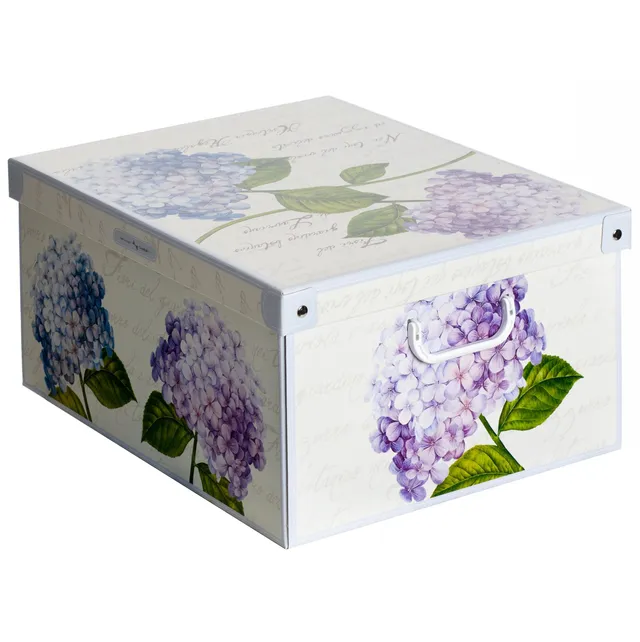 Lavatelli scatola portabiancheria ortensie 50x39x24 cm