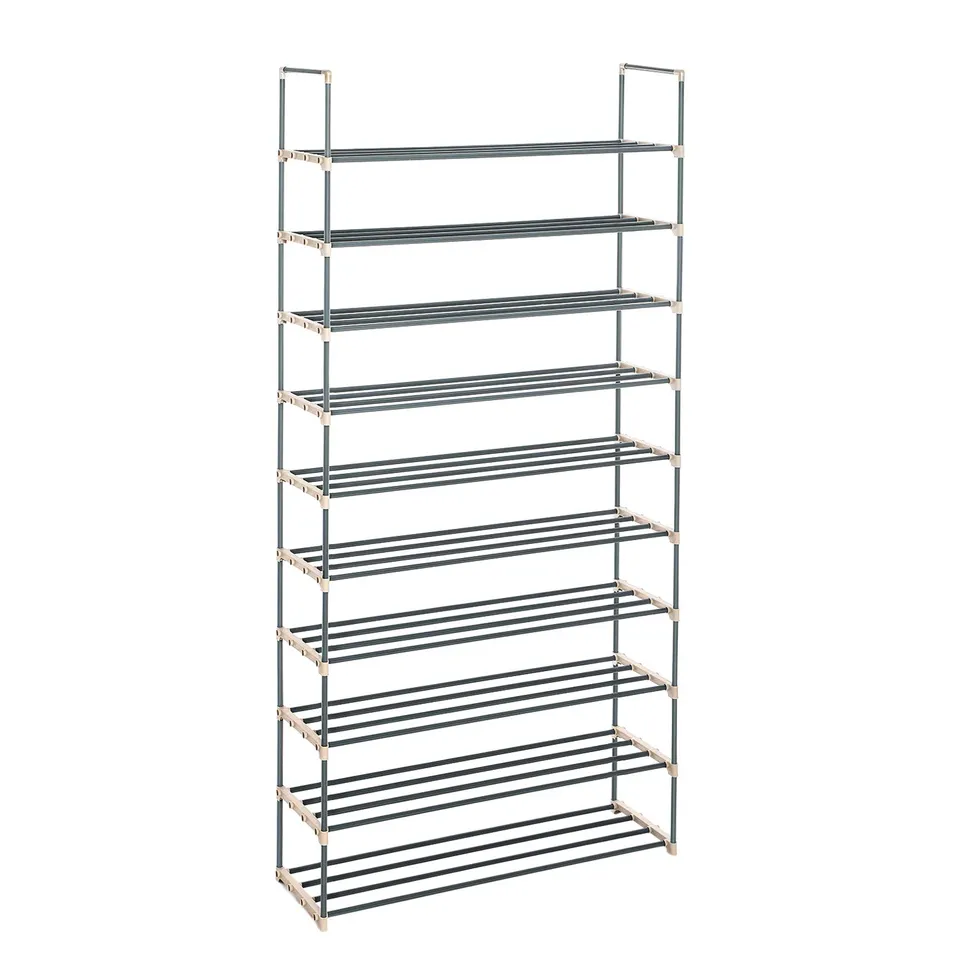 Songmics LSA10G Scarpiera 10 Ripiani Grigia 50 Paia Salvaspazio