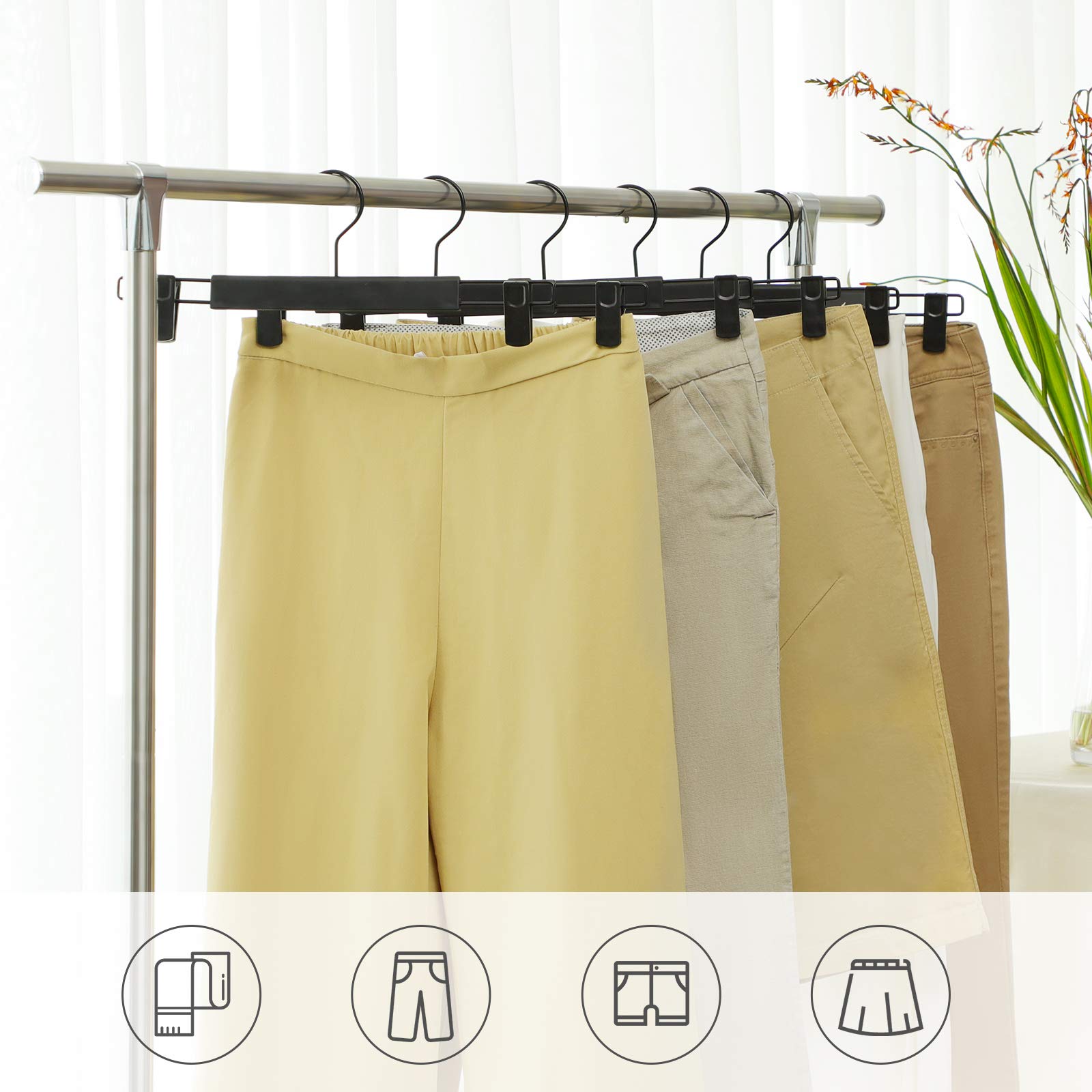 Songmics CRP02BK12 set 12 grucce pantaloni nero 35 cm