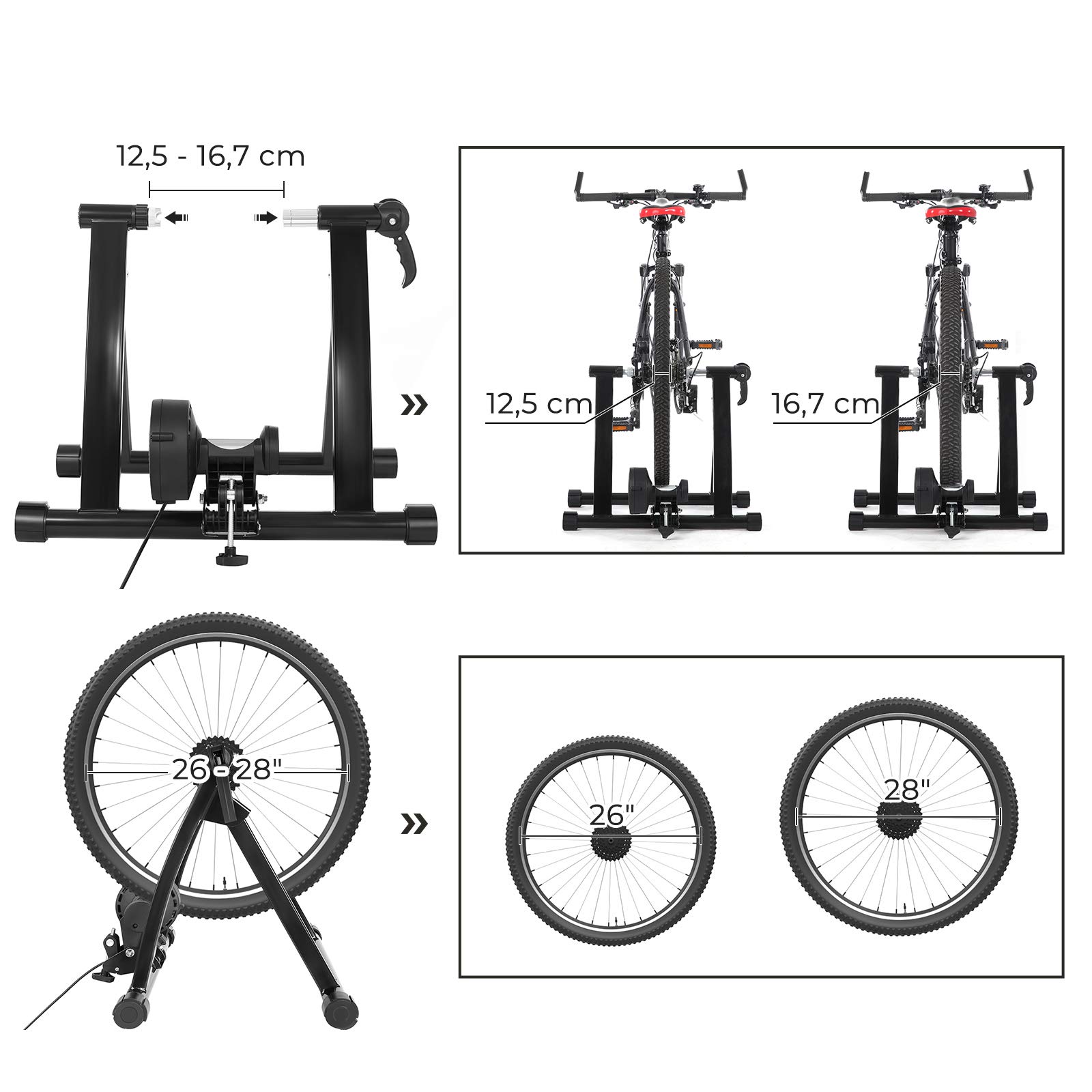 Songmics SBT003B01 rullo bici magnetico nero 6 resistenze