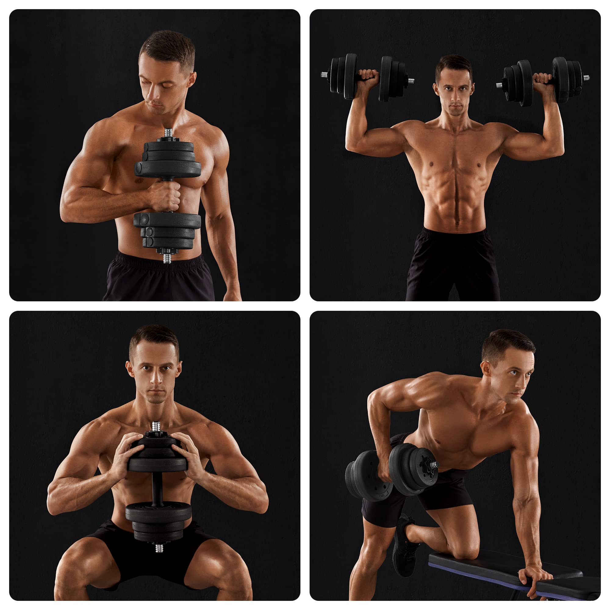 Songmics set manubri regolabili 20 kg