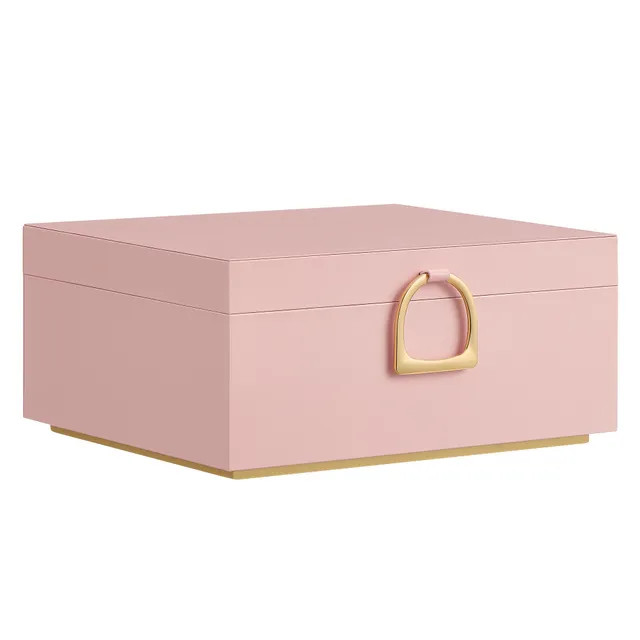 Songmics JBC165R01 scatola portagioie rosa 2 livelli velluto