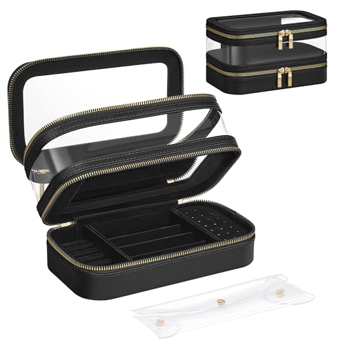 Songmics JKA026B01 beauty case viaggio nero inchiostro con specchio