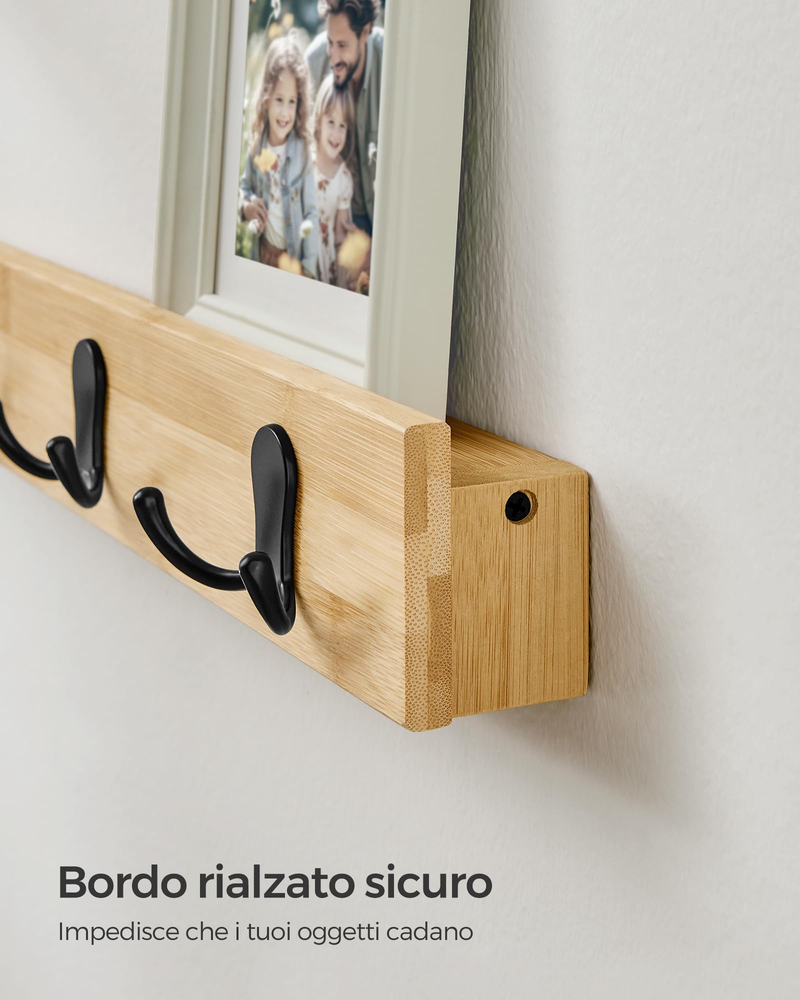 Songmics LCR052N01 Appendiabiti Parete Set 2 Pezzi Beige 25 kg