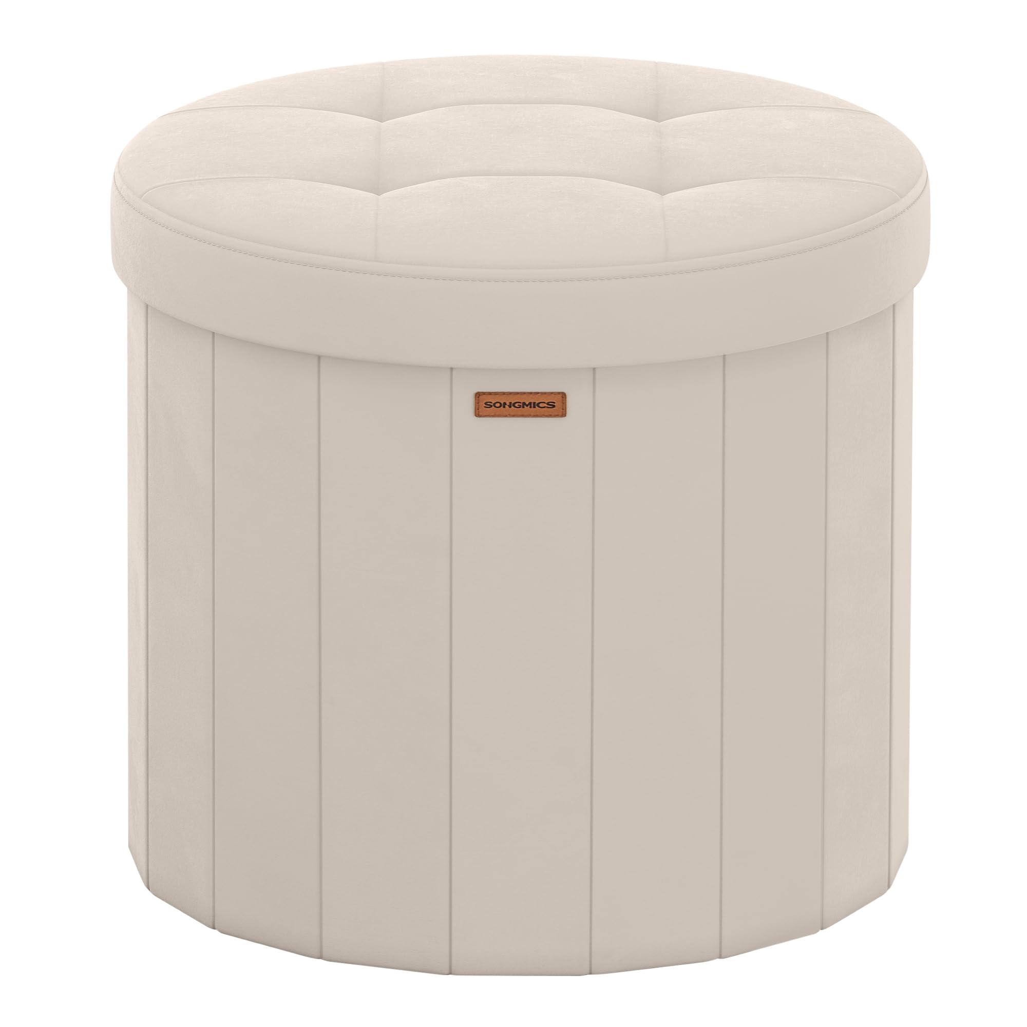 SONGMICS MAZIE LSF608L01 Pouf Contenitore Beige Cappuccino velluto
