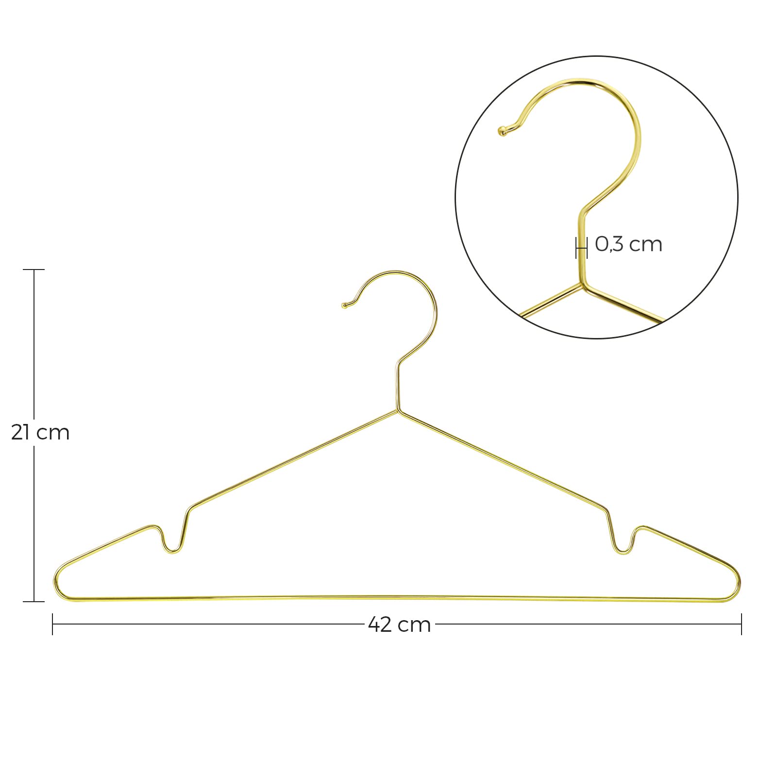 Songmics CRI044G01 grucce metallo 20 pezzi dorate salvaspazio