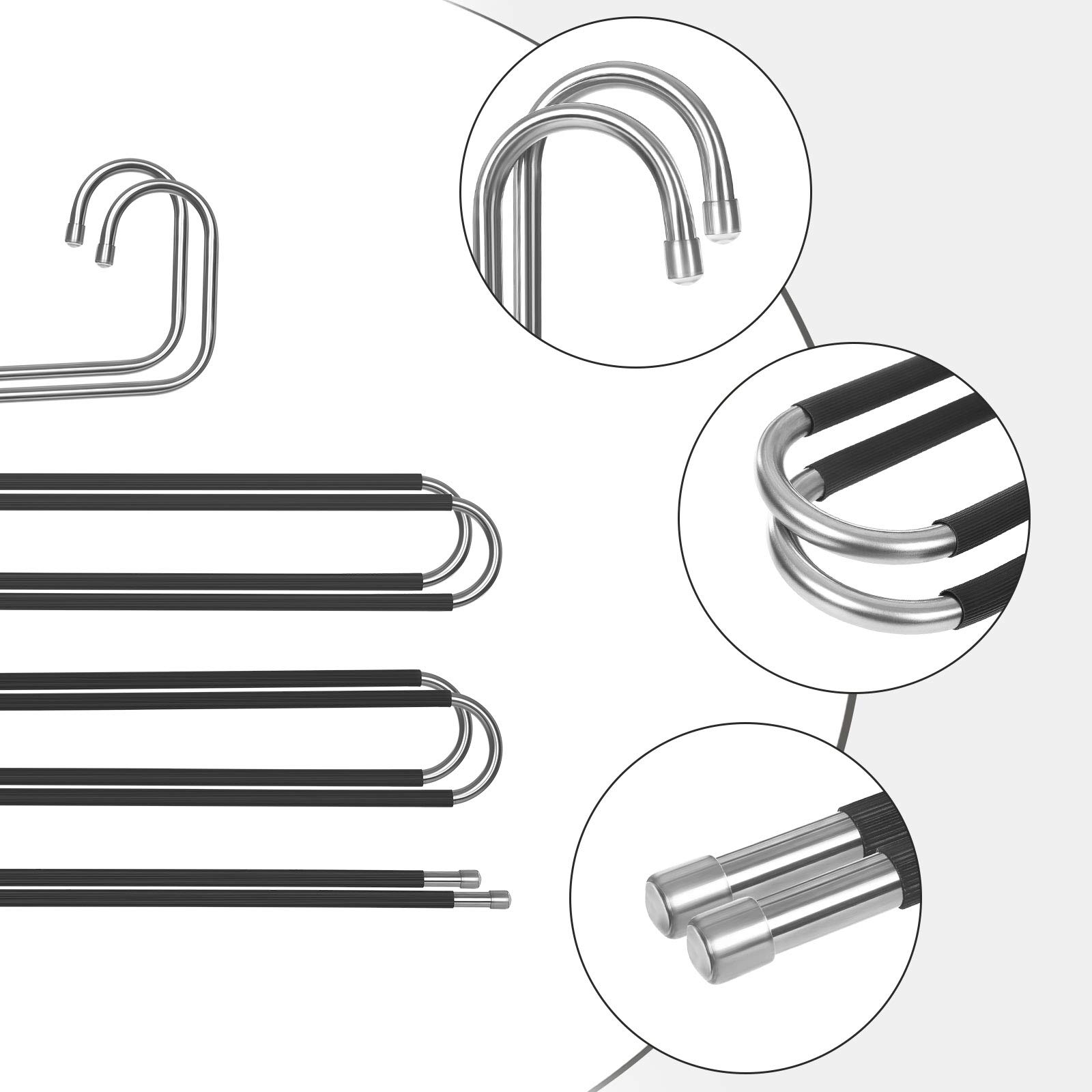 Songmics CRI043BK grucce multiple 5 livelli set 4 pezzi antiscivolo