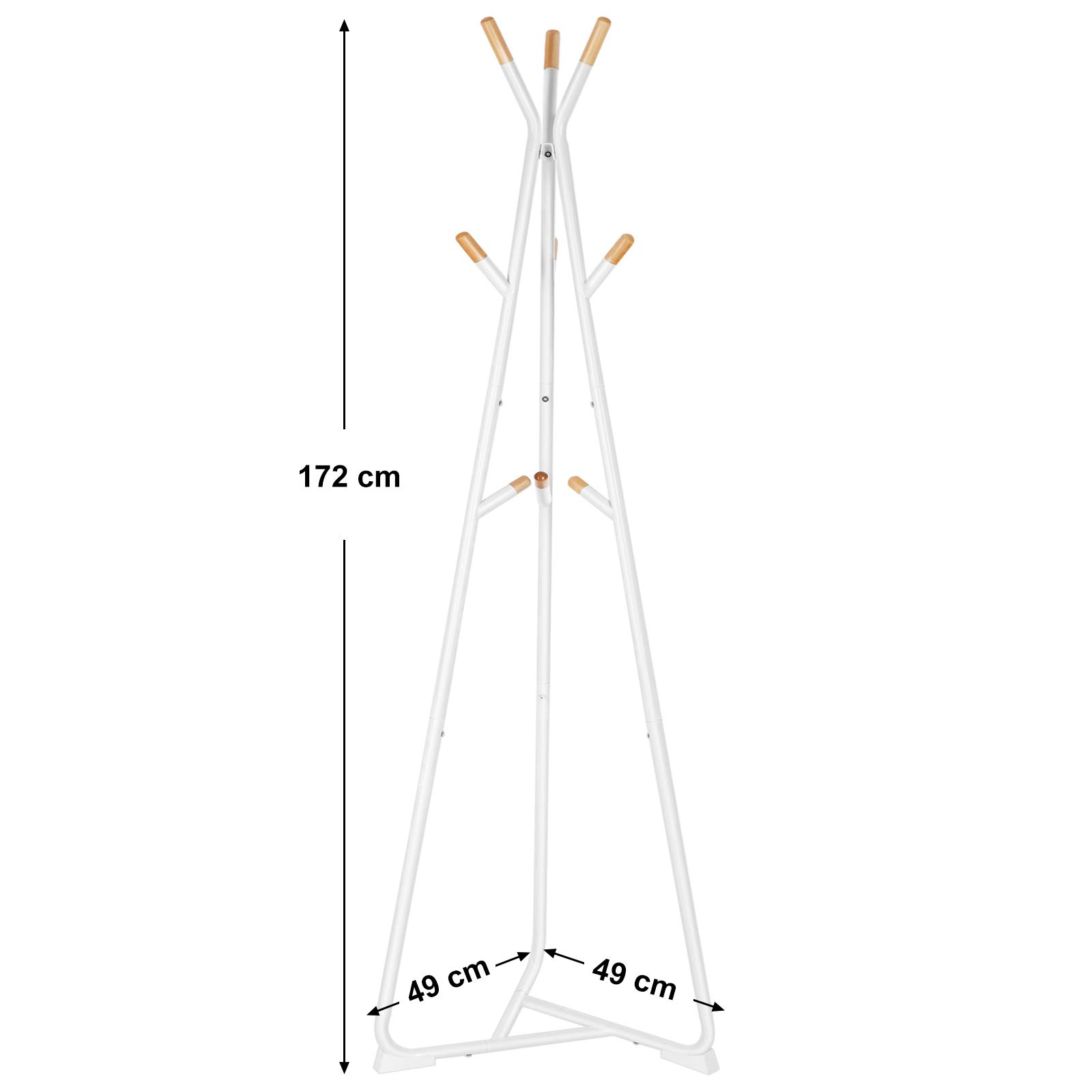 Songmics RCR15WY appendiabiti ad albero bianco 9 ganci legno