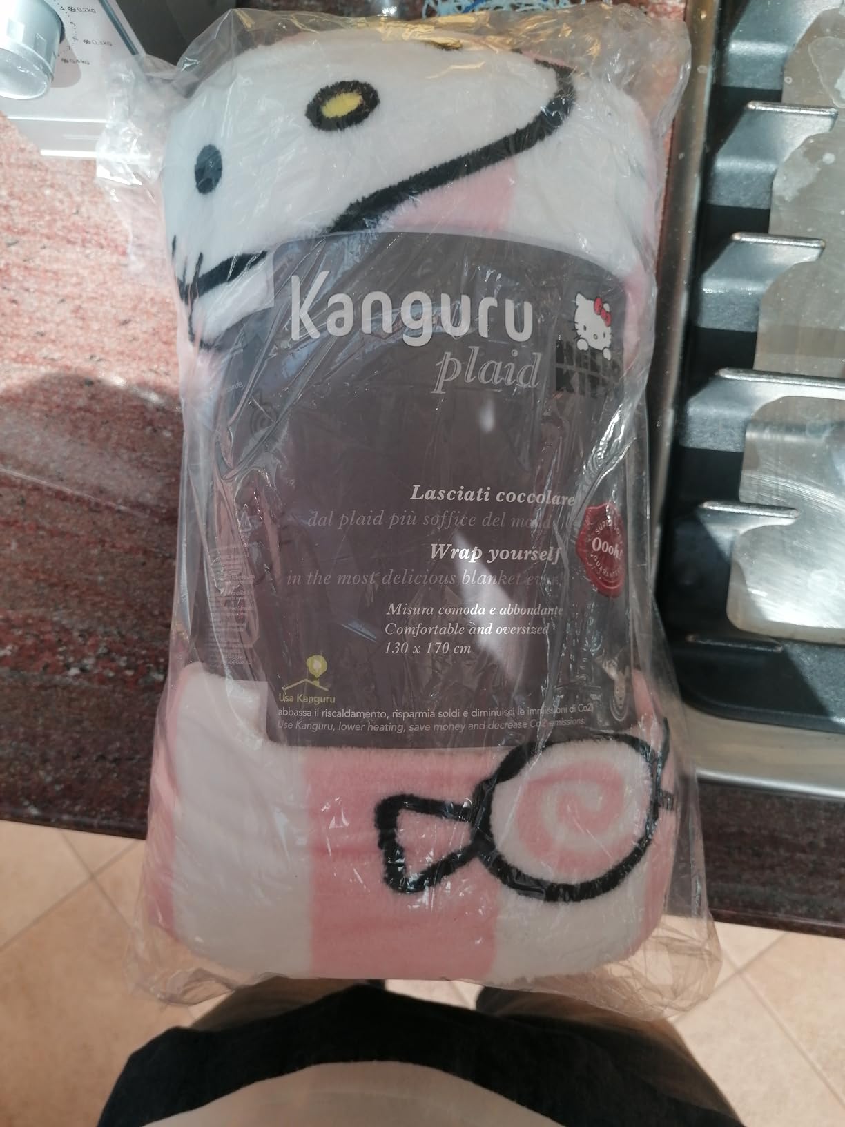 Kanguru Hello Kitty plaid pile rosa 130x170 cm