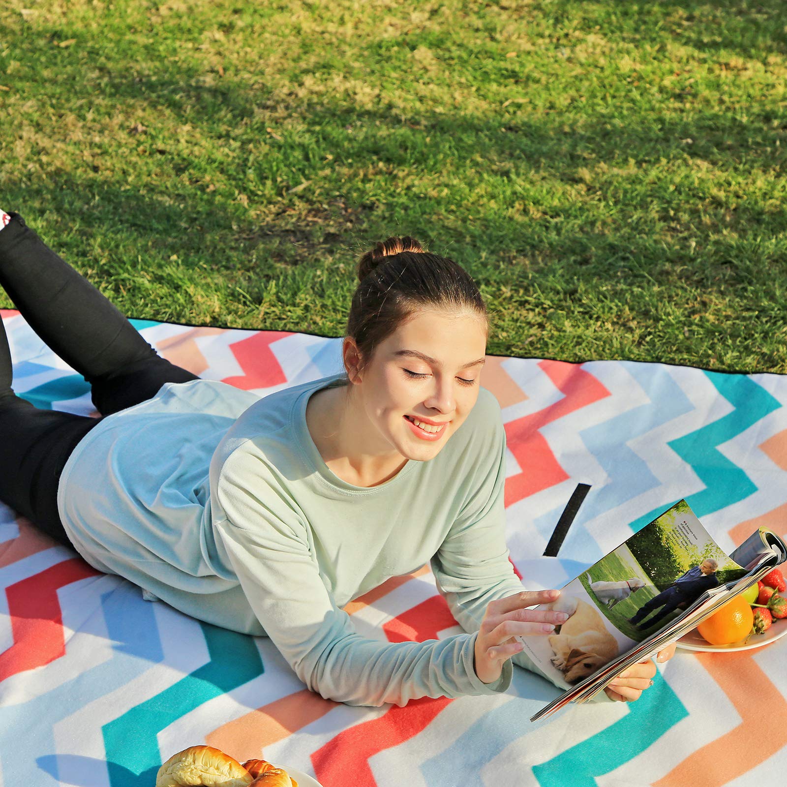 Songmics GCM70KW coperta picnic 200x200 impermeabile rossa