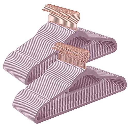 Songmics CRF021GP50 grucce velluto 50 pezzi viola lavanda salvaspazio