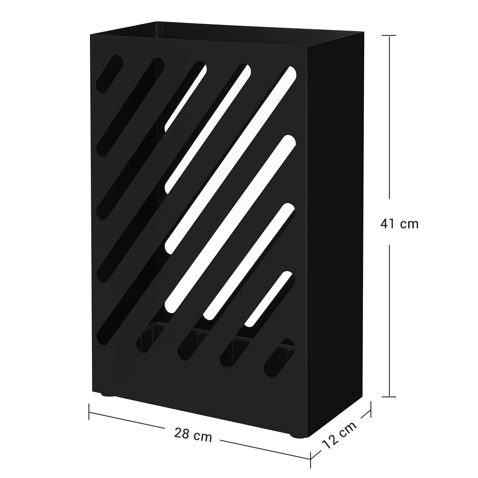 Songmics LUC03BK portaombrelli nero traforato