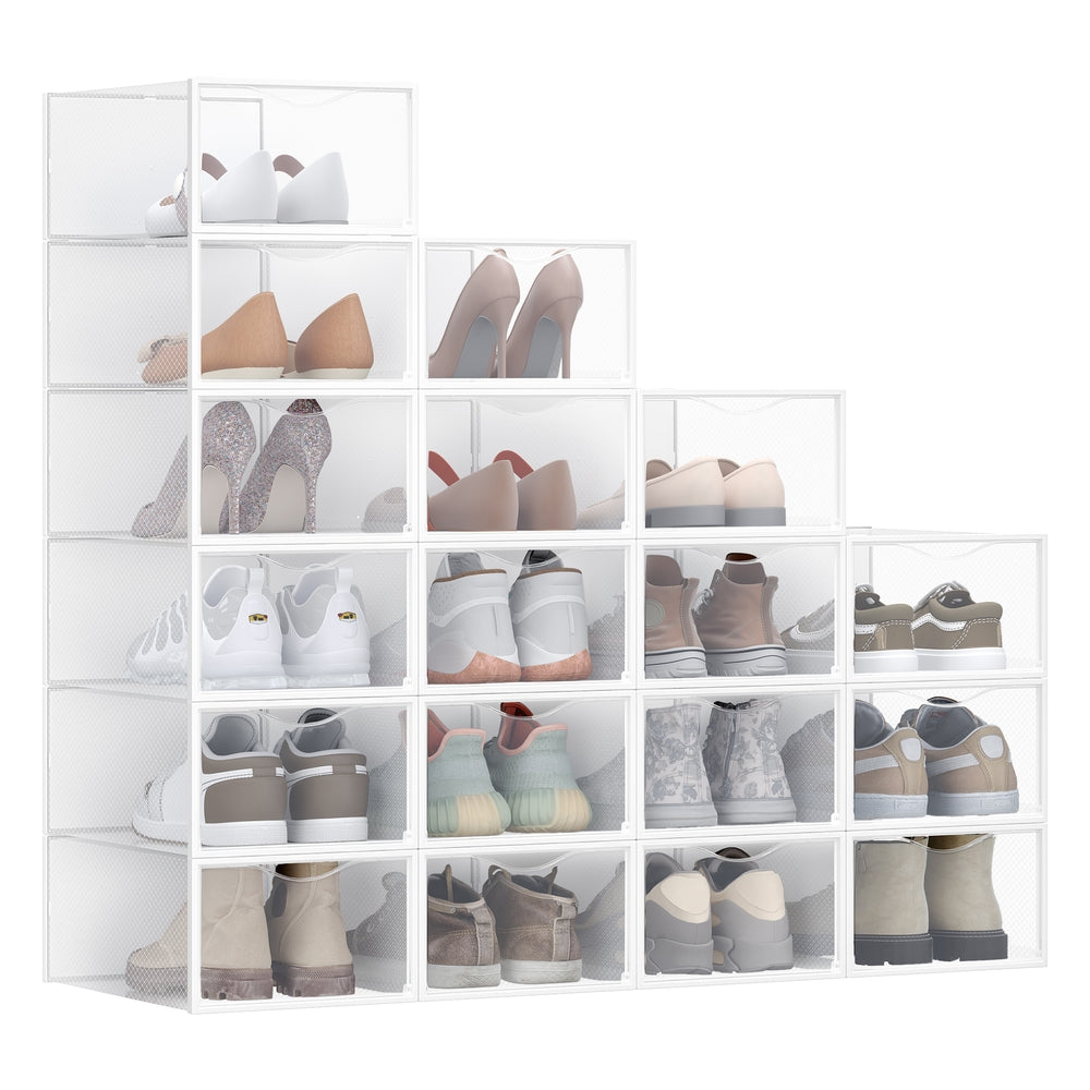 Songmics ULSP318B01 scatole scarpe 18 pezzi impilabili
