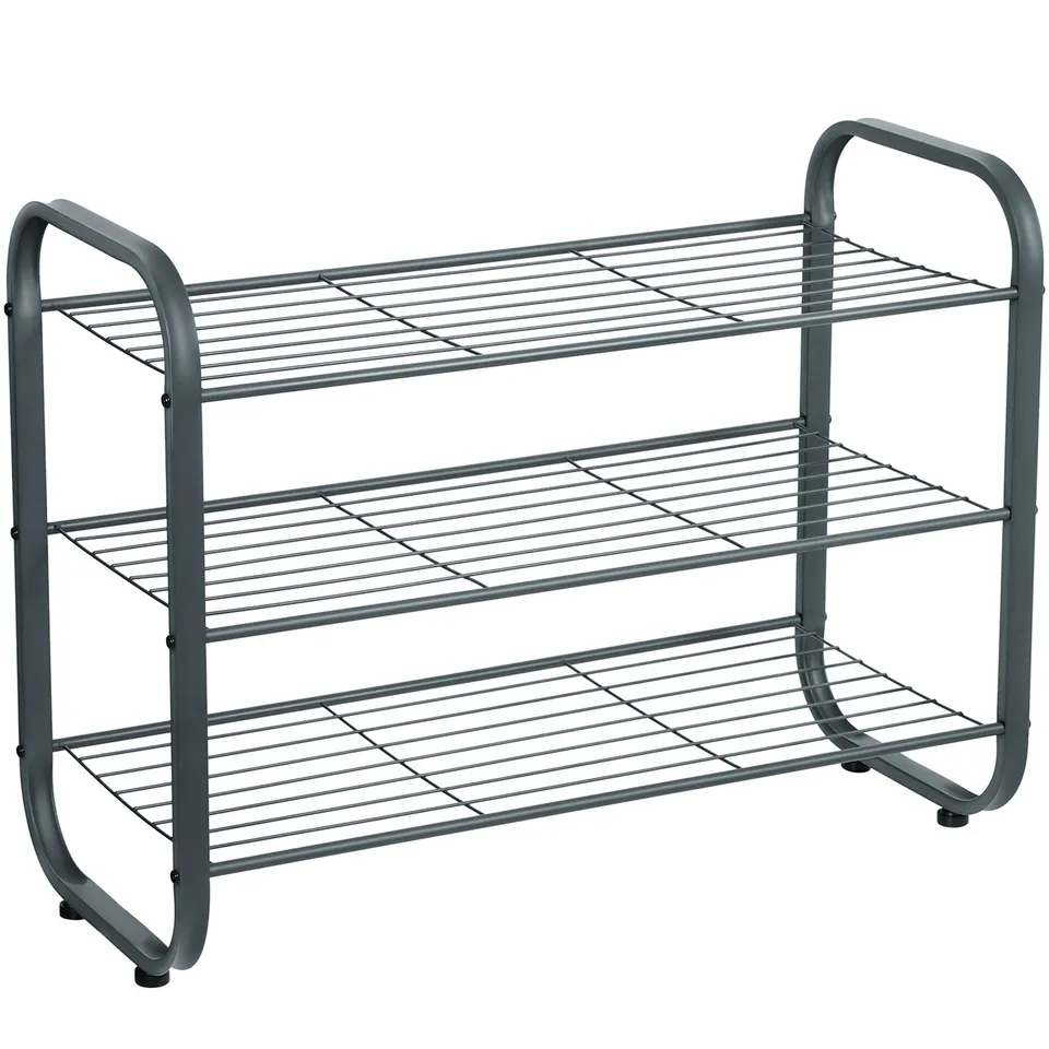 Songmics LMR01GS scarpiera metallo 3 piani 71x30x52 cm grigio fumo