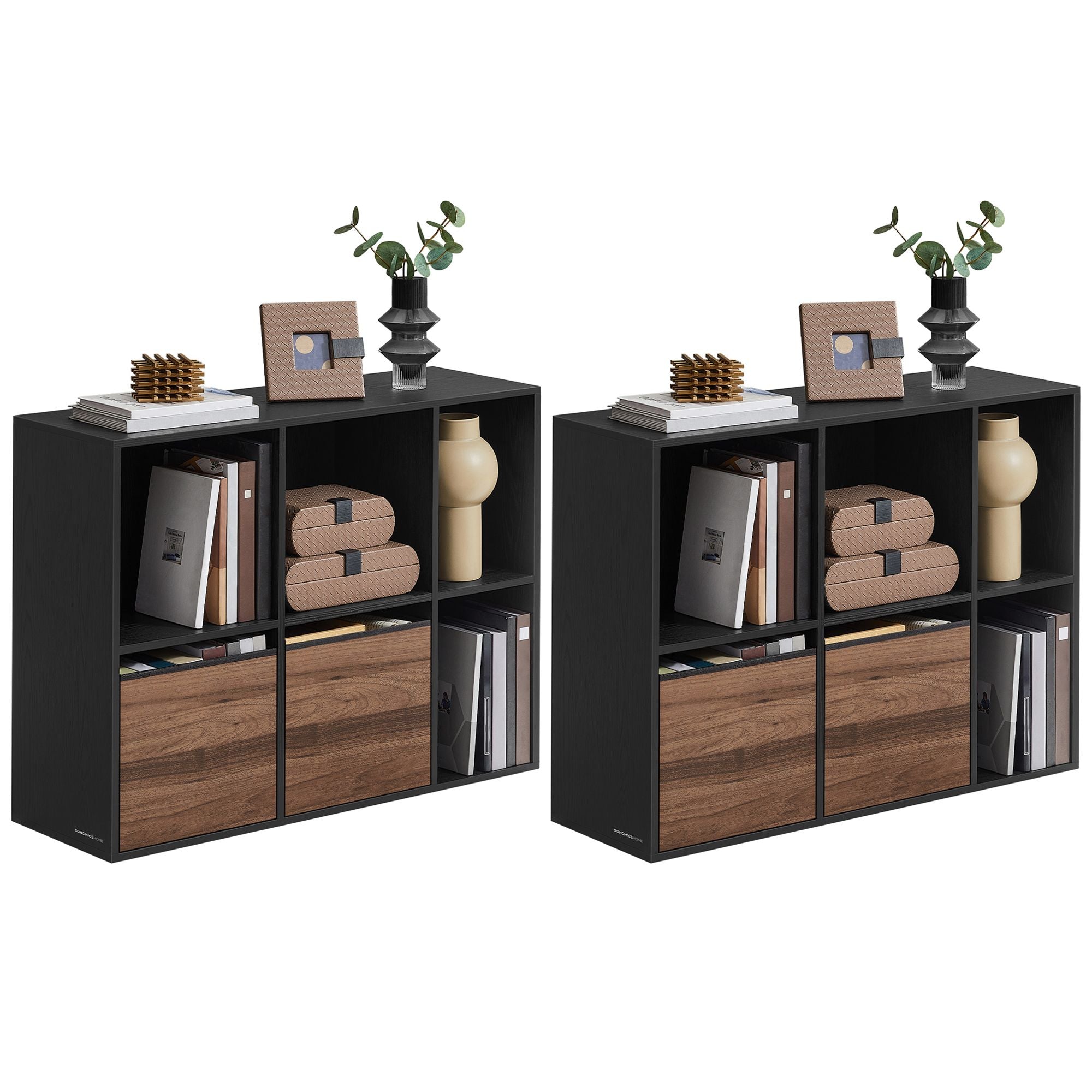 Songmics UZH2507020 libreria cubo 6 scomparti set 2 pezzi
