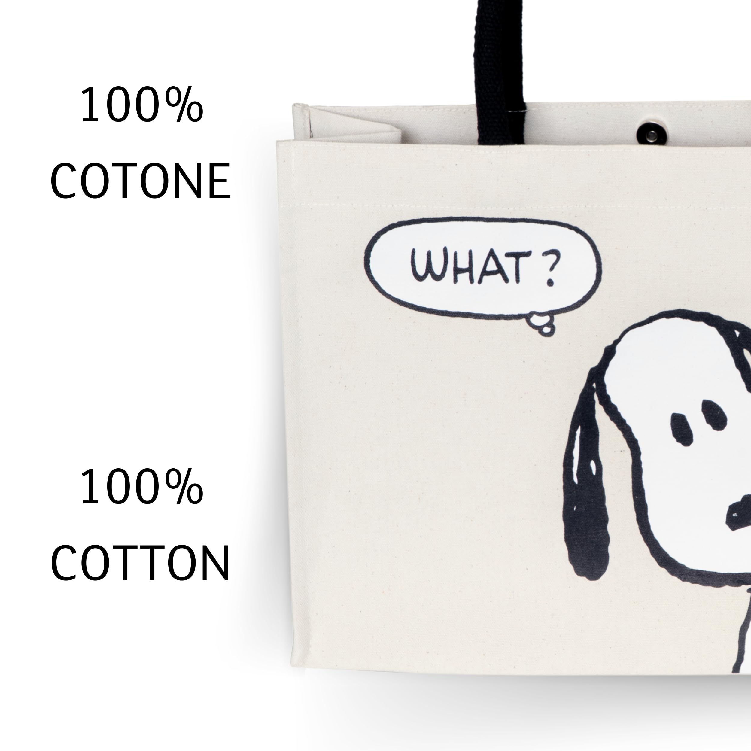 Lavatelli Snoopy Tote Bag Shopper Cotone con Tasca Interna