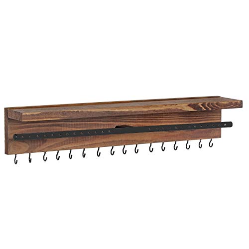 Songmics JJS10CB portagioie da parete legno bruciato 40 cm