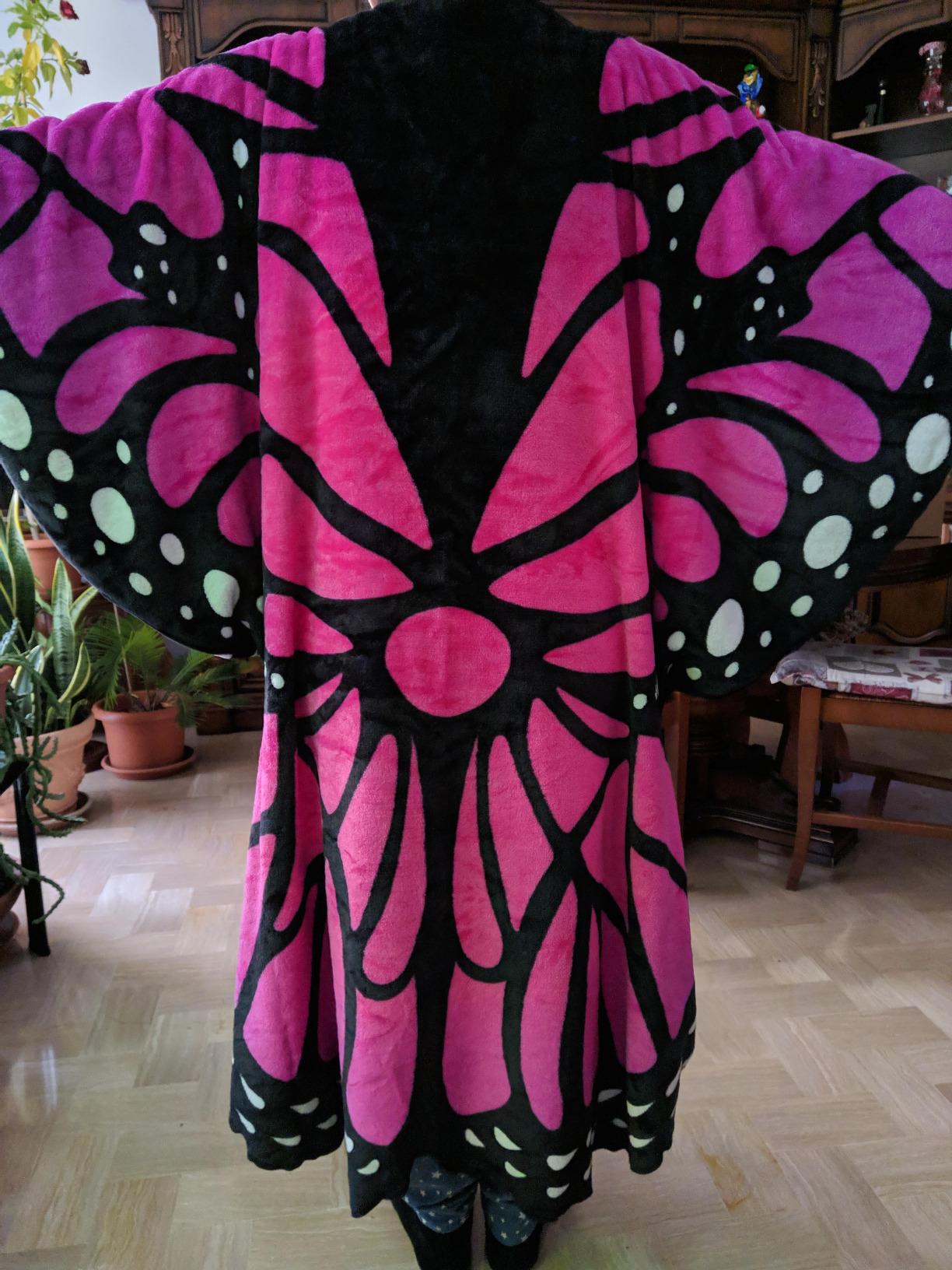 Kanguru Butterfly poncho coperta pile 120x120 cm caldo