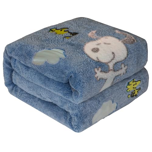 Kanguru Snoopy coperta pile 130x150 cm blu fosforescente
