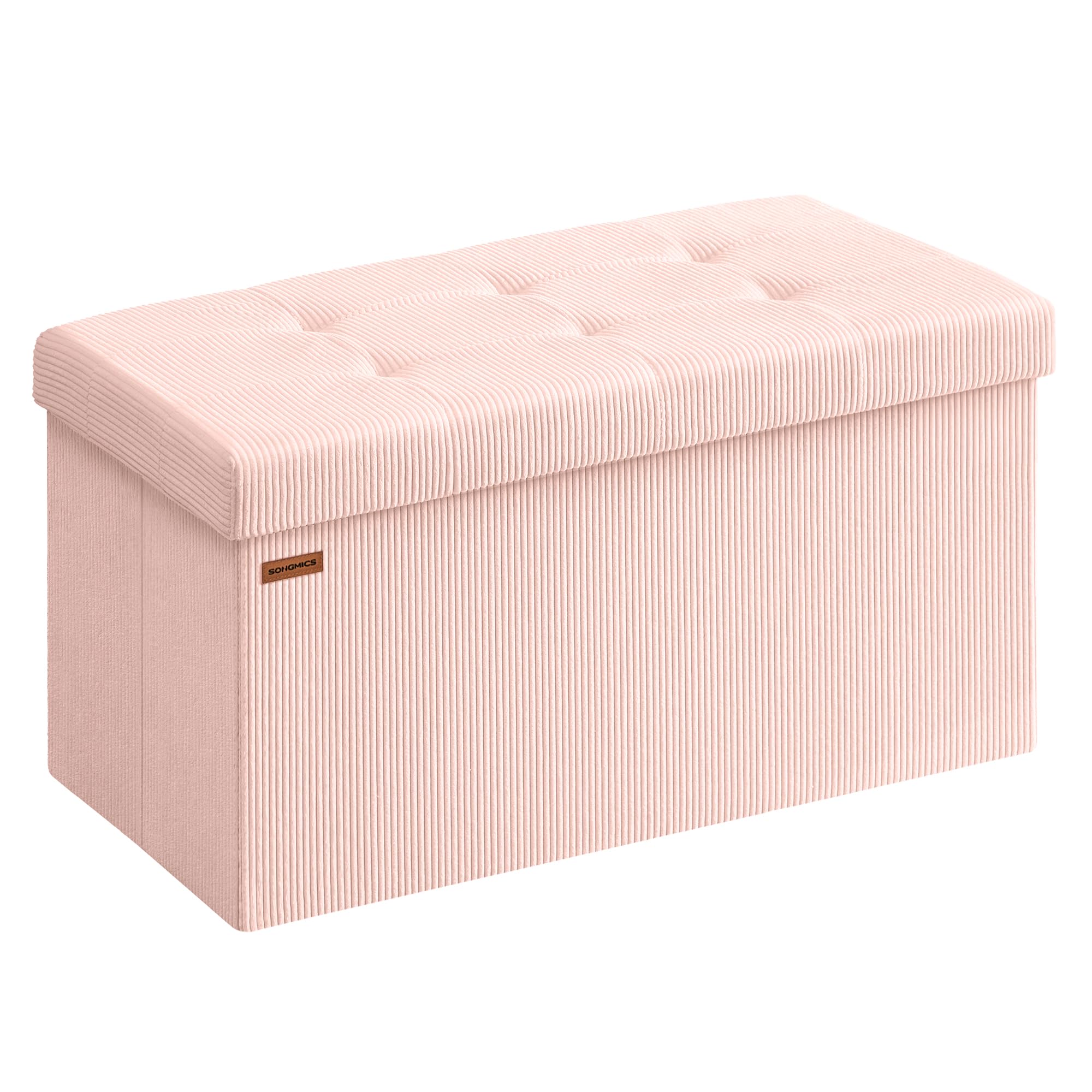 Songmics LSF603R01 pouf contenitore 76 cm rosa pieghevole