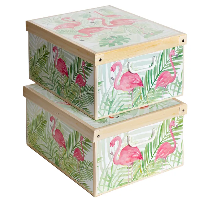 Lavatelli Fenicotteri set 2 scatole cartone 49x40x24