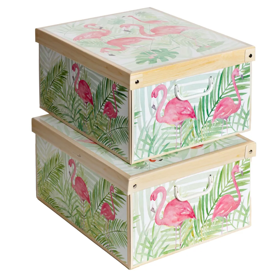 Lavatelli Fenicotteri set 2 scatole cartone 49x40x24