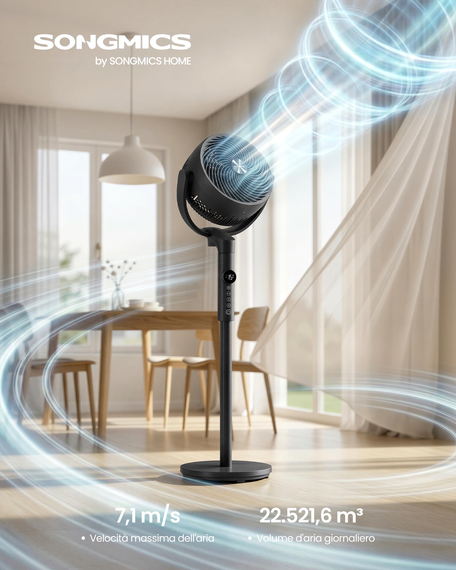 Songmics XFC002B1EU ventilatore piantana nero 20 dB