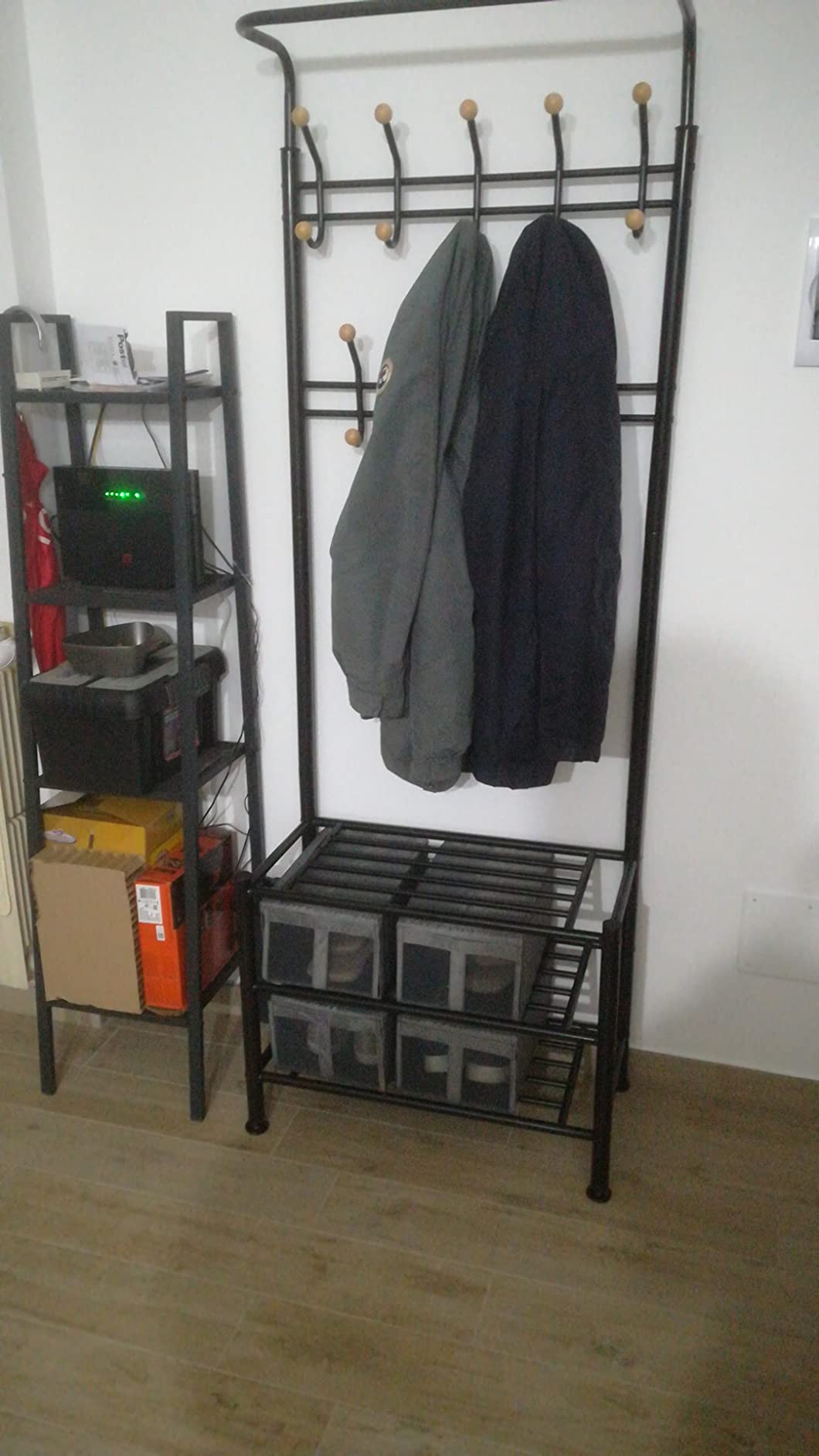 Songmics HSR04B stand appendiabiti nero 187 cm scarpiera
