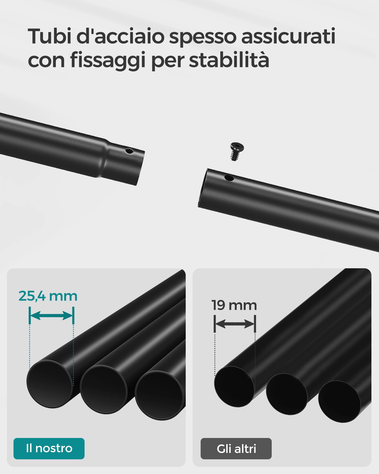 Songmics stand appendiabiti doppio acciaio 6 ganci