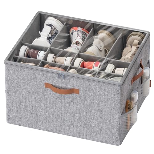 Songmics LSP555G01 organizer scarpe 16 paia grigio tortora trasparente