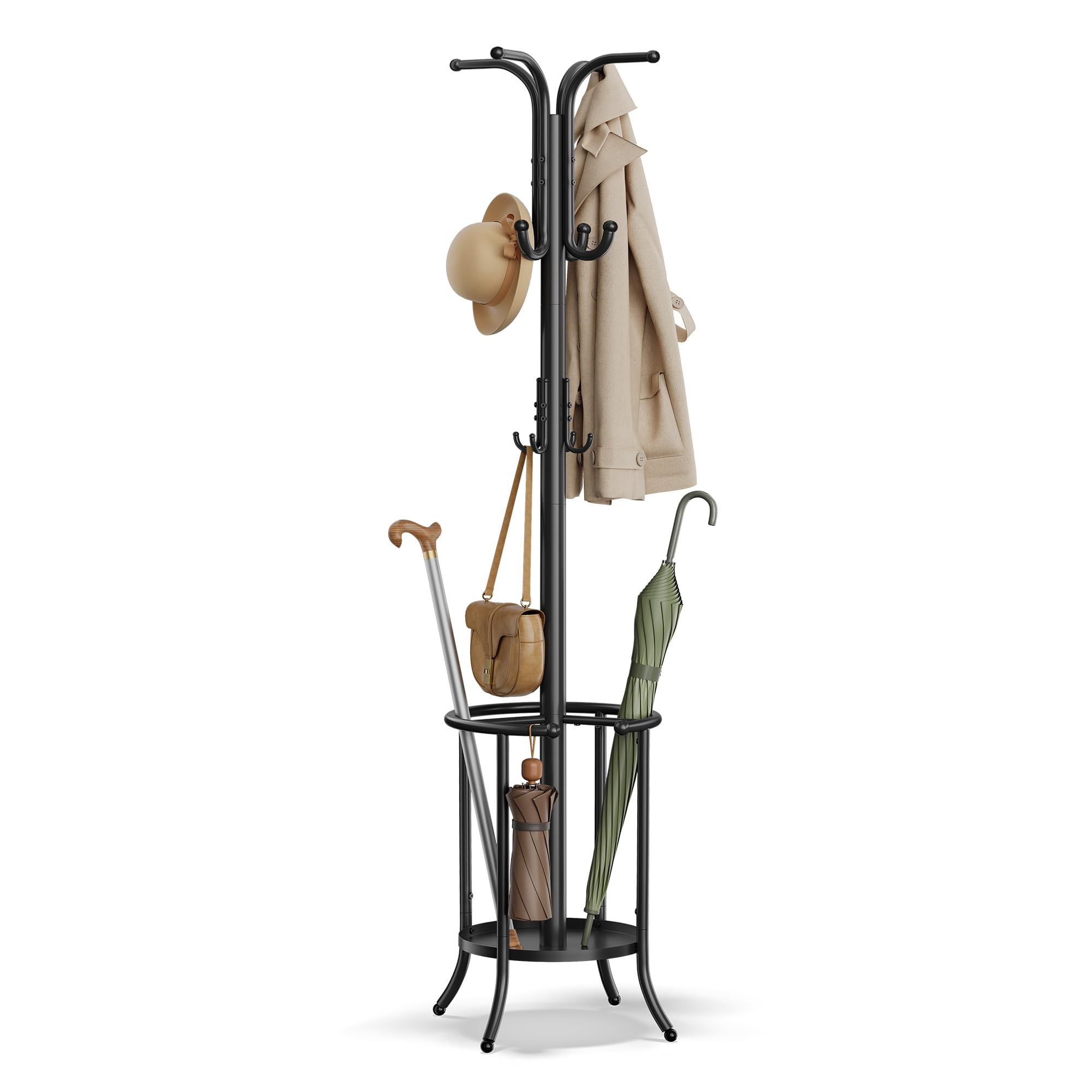 Songmics RCR011W01 Appendiabiti da Terra Bianco Perla 12 Ganci 175 cm