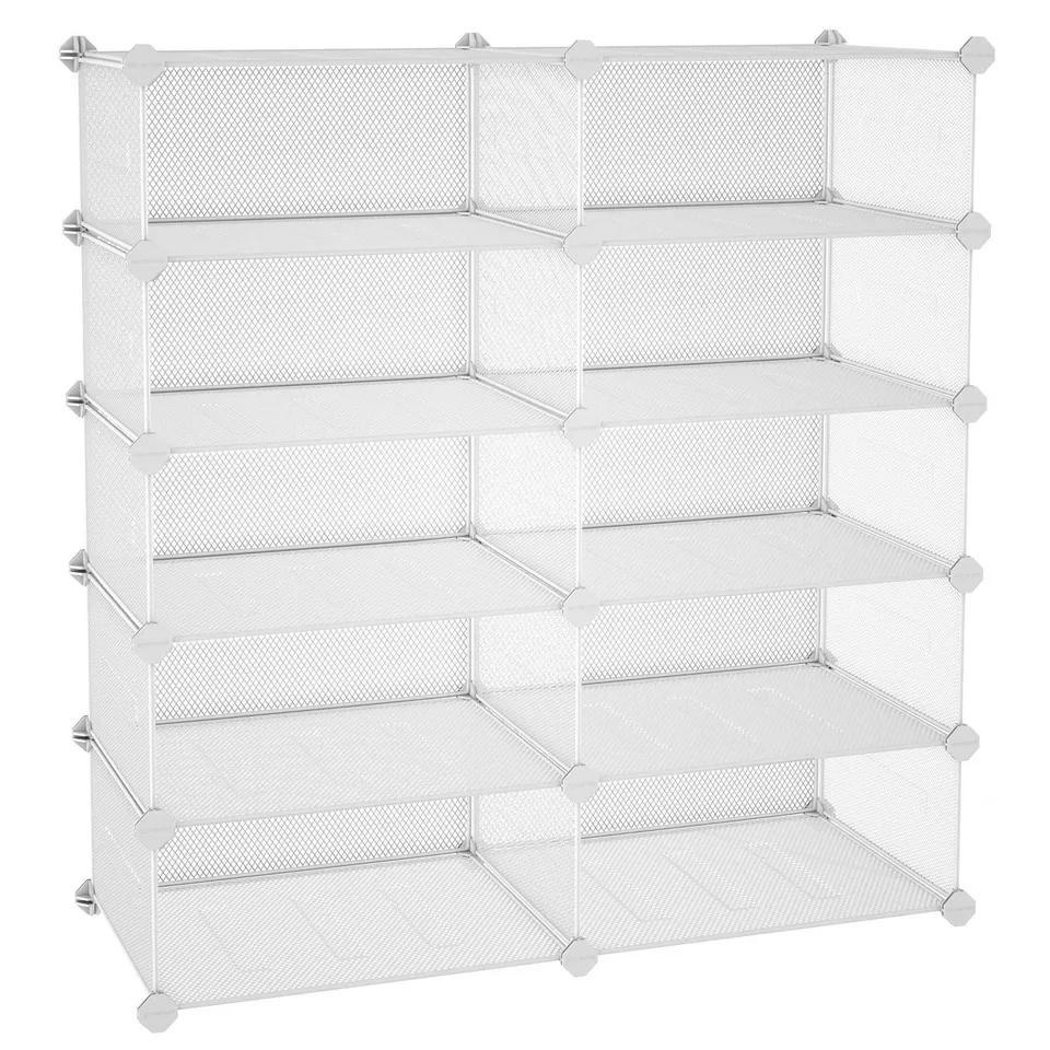 Songmics LPL25W scarpiera scaffale 10 cubi bianca 89x90 cm