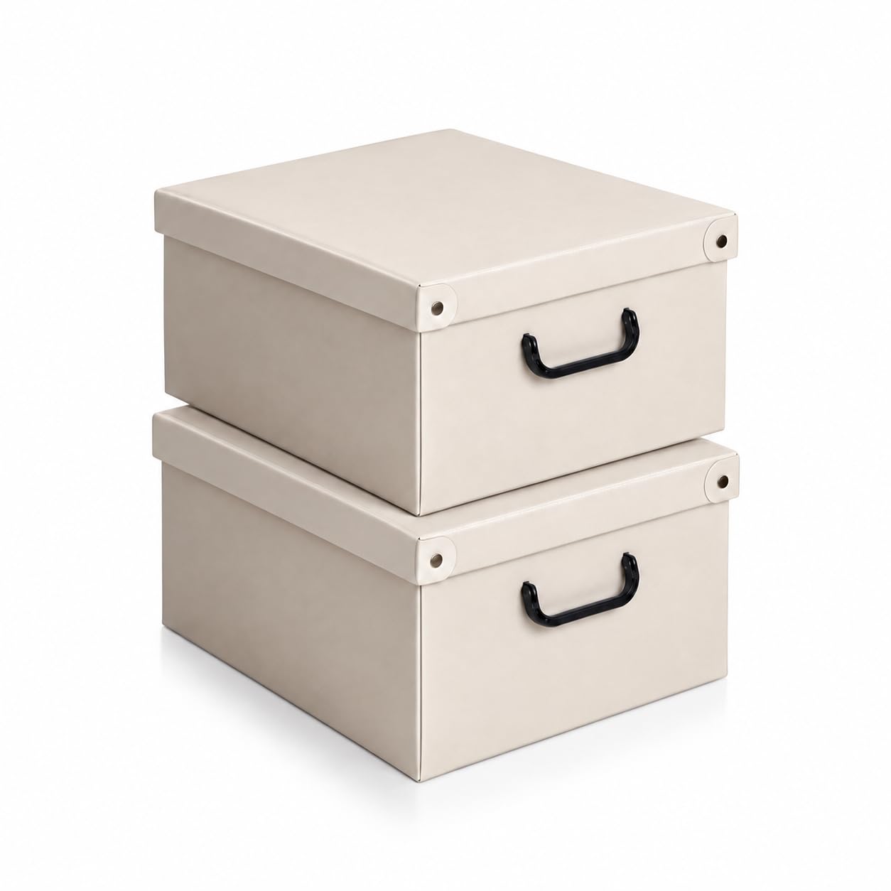 Lavatelli Set 2 Scatole Armadio 32x42x17,5 cm Beige Resistenti
