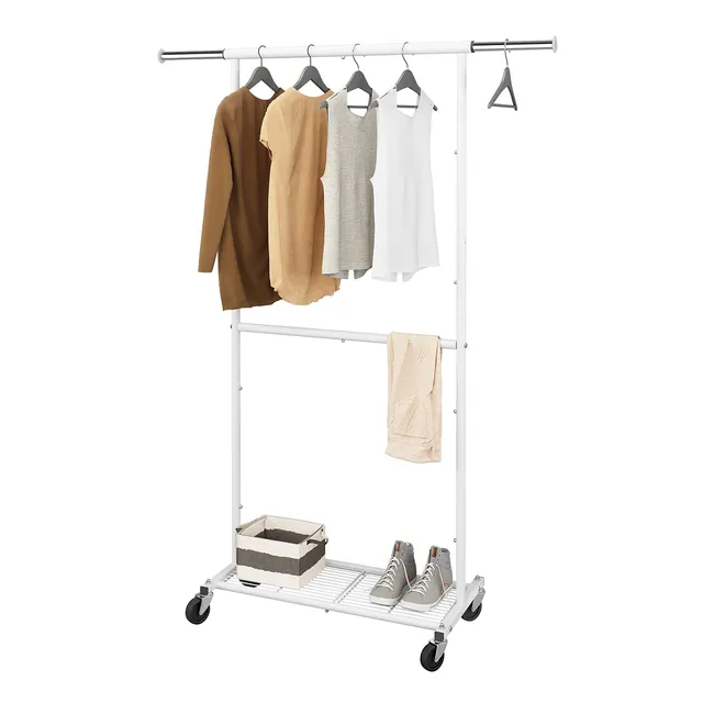 Simple Trending Standard stender appendiabiti bianco con ruote