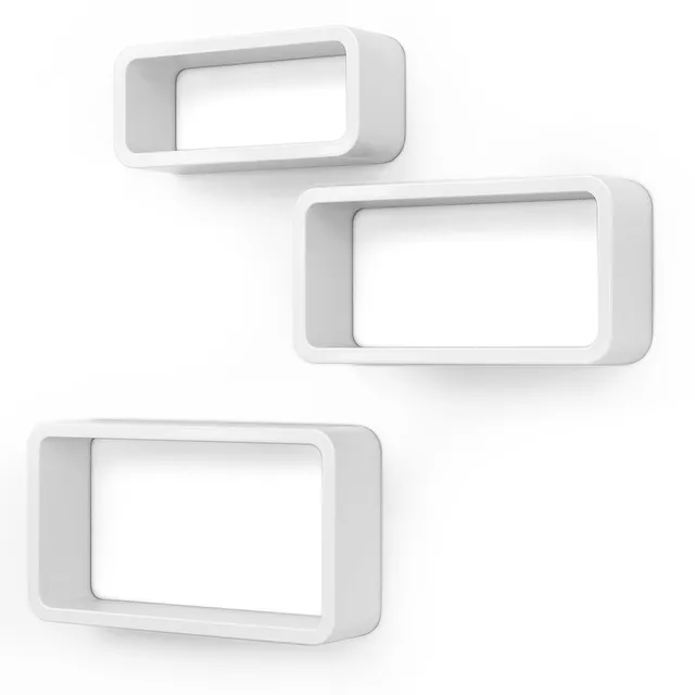 Songmics LWS97W Set 3 Mensole da Parete Bianche MDF