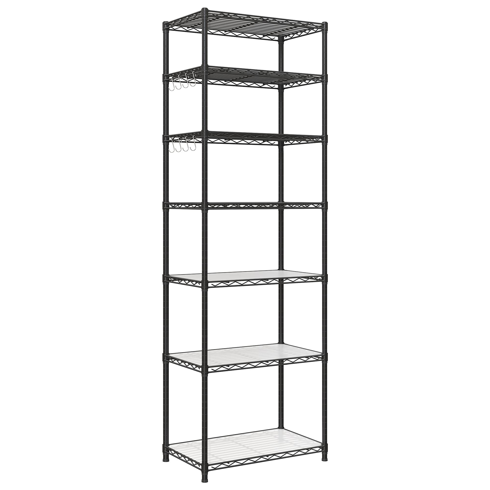 Songmics LGR067B01 scaffale metallo nero 7 ripiani regolabili
