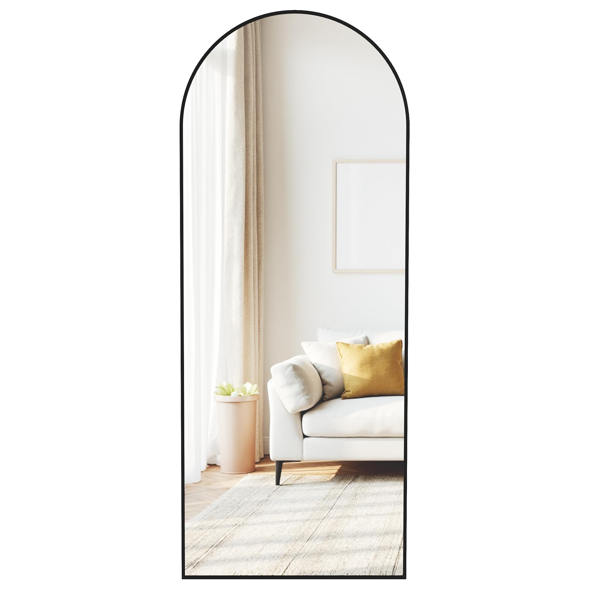 Songmics LFM031B01 specchio figura intera 160x50 cm nero vetro temperato