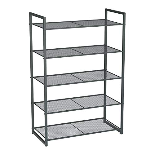 Songmics LMR85GC Scarpiera 5 Ripiani Grigia Impilabile