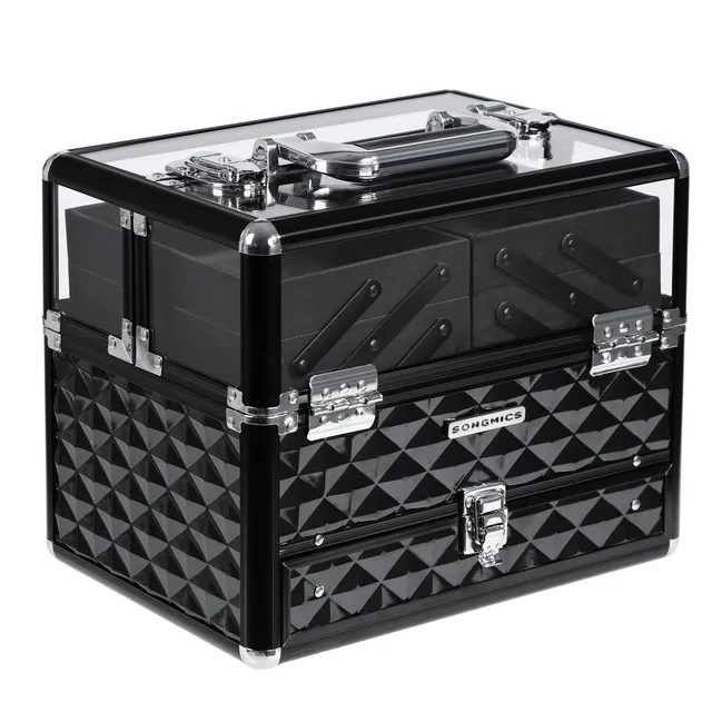 Songmics JBC318B Beauty Case Valigetta Trucco Nero Alluminio