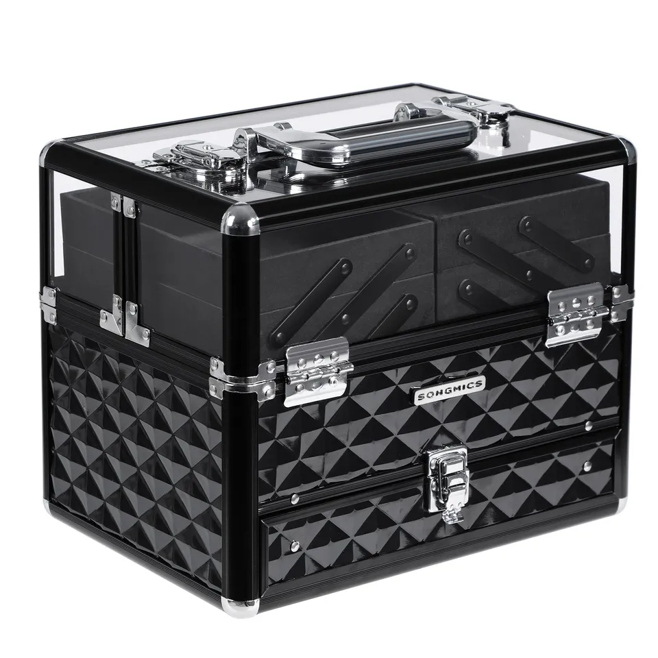 Songmics JBC318B Beauty Case Valigetta Trucco Nero Alluminio