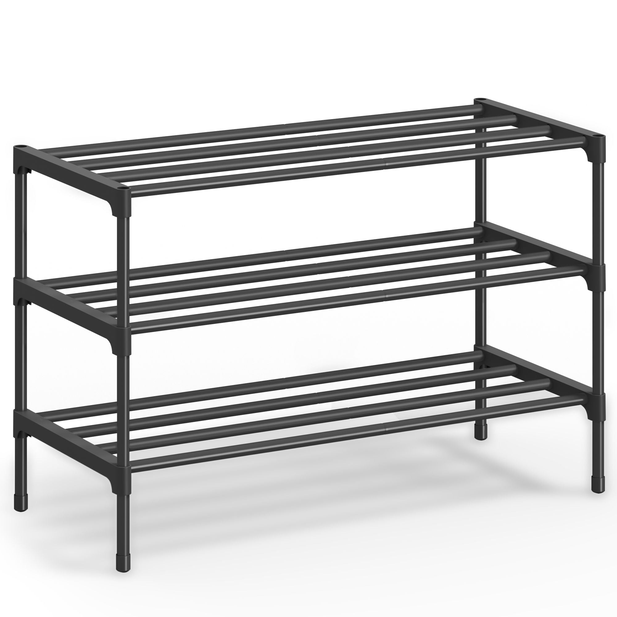 Songmics ULSA113BH01 Scarpiera metallo nero 3 ripiani
