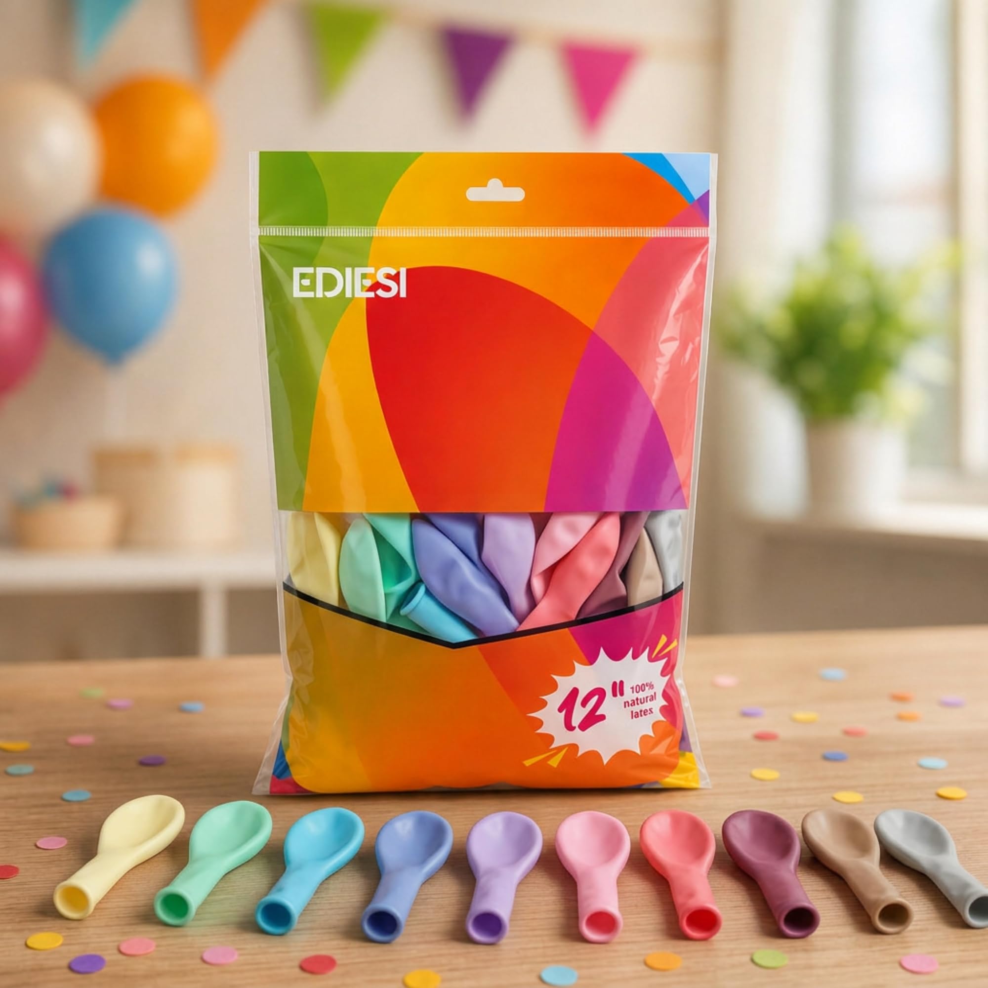 Ediesi palloncini pastello multicolore 30 cm 100 pezzi lattice