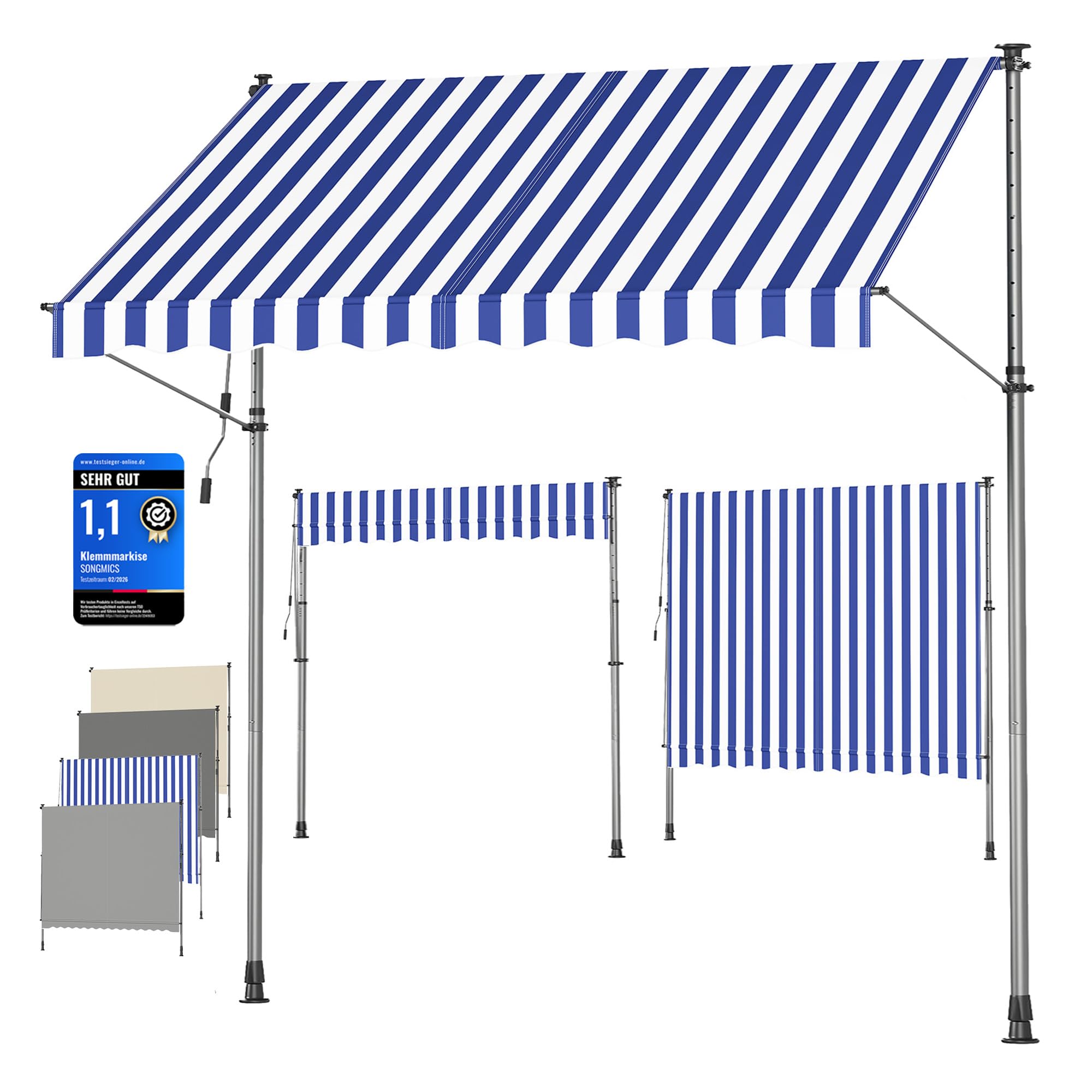 Songmics GSA302M01 Tenda Sole Avvolgibile 300x120 cm Beige