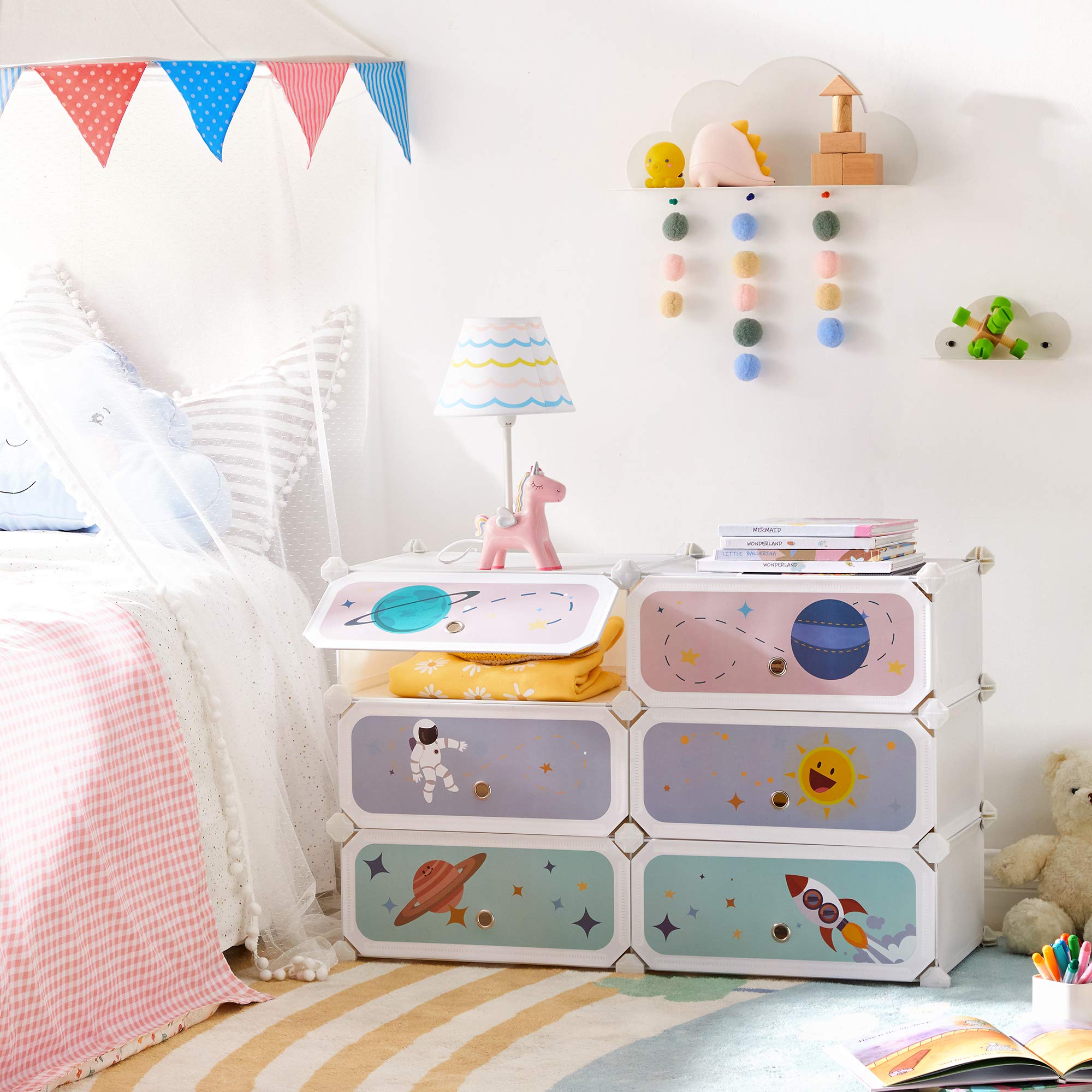 Songmics LPC904W01 Scarpiera Bambini Bianco 6 Scomparti