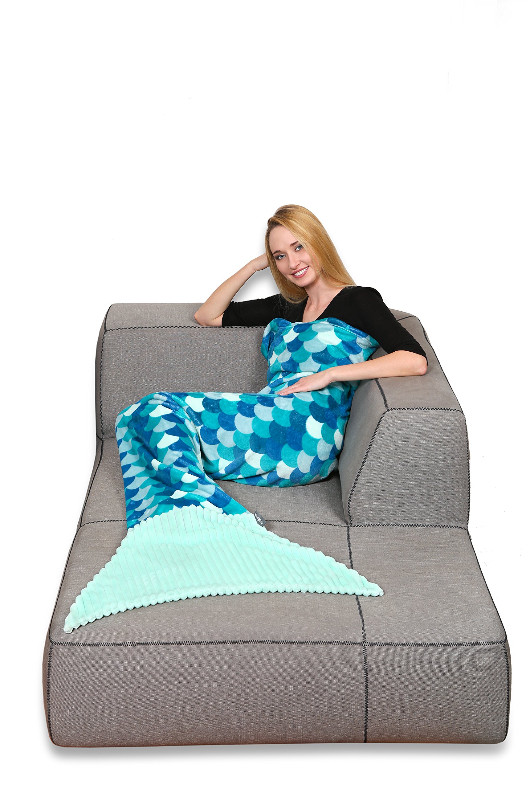 Lavatelli Kanguru Sirena coperta coda turchese 200 cm