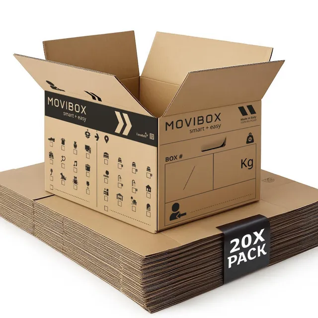 Lavatelli Movibox Scatole Trasloco 50x35x35 cm 20 Pezzi Doppia Onda