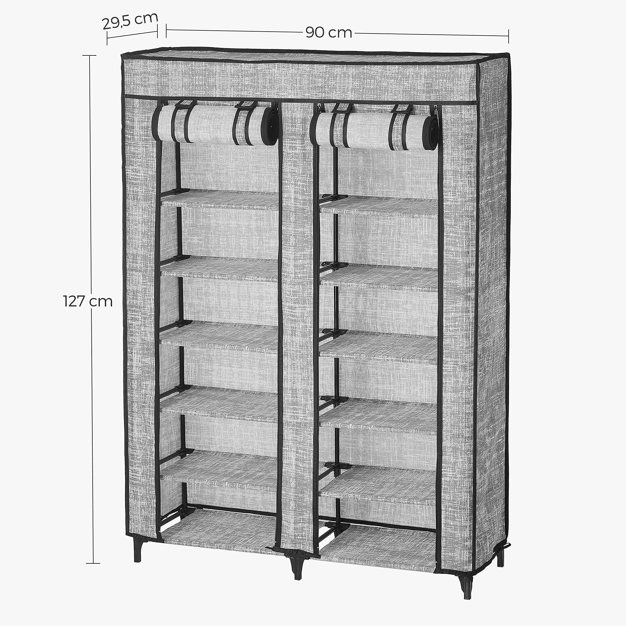 Songmics RXJ207G12 scarpiera tessuto grigia 7 ripiani salvaspazio