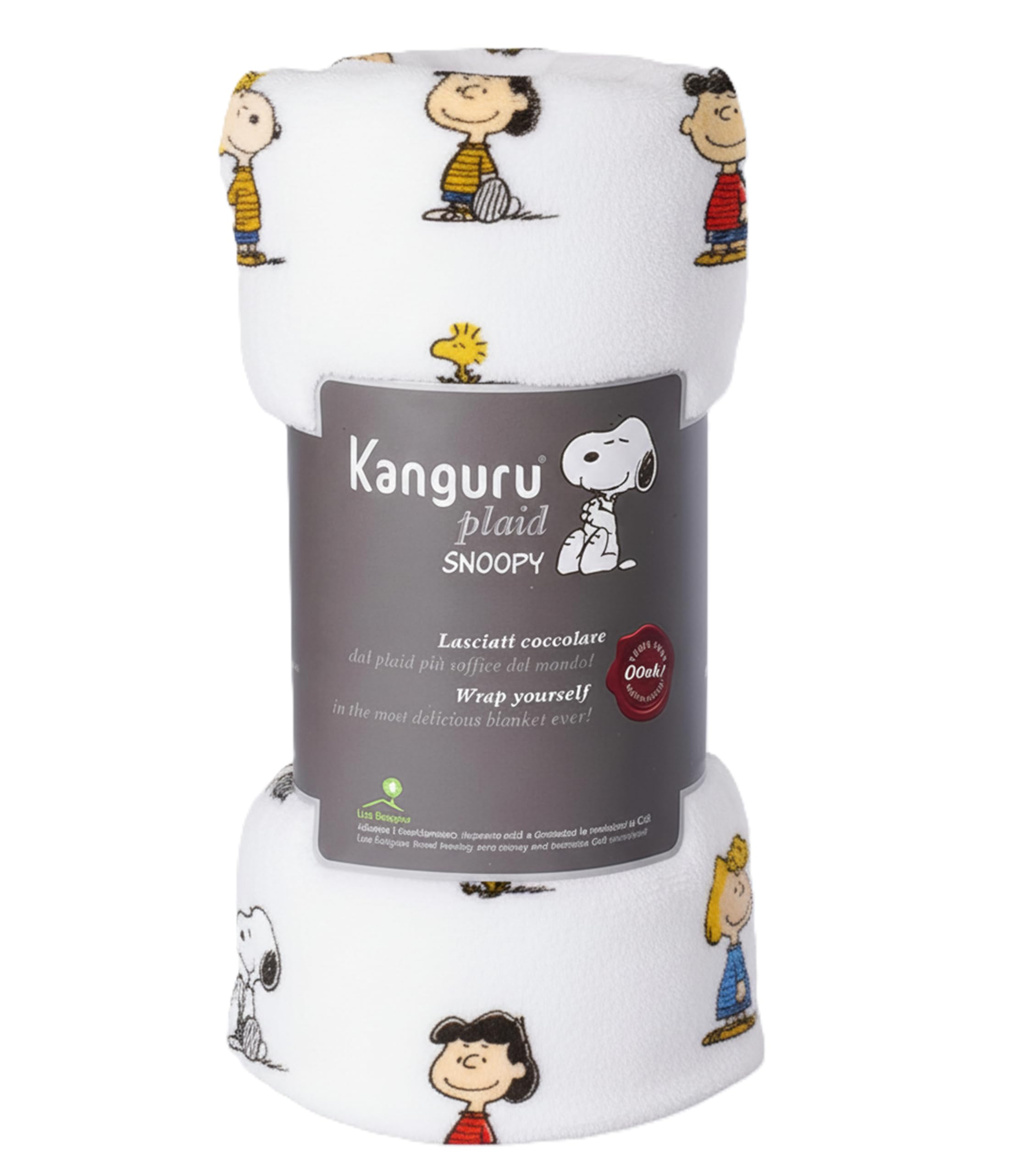 Kanguru Soffice Snoopy plaid in pile bianco 130x170 cm