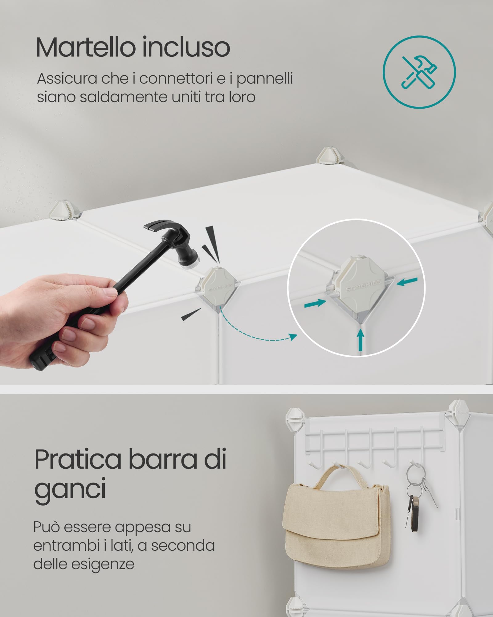 Songmics LPC040W02 scarpiera 12 scomparti bianco nuvola
